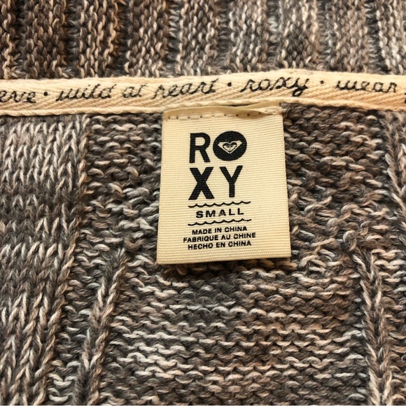 ROXY Grey Open Front Cotton Cardigan - Size Small - Picture 5 of 10